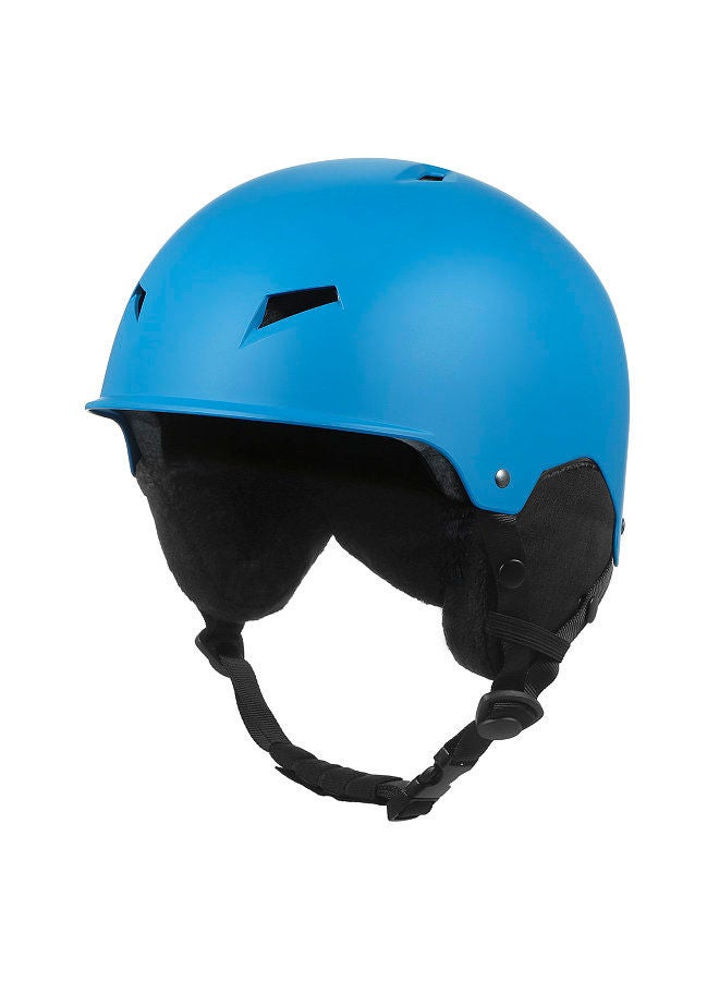 Generic Snow Helmet with Detachable Earmuff Men Women Snowboard Helmet with Goggle Fixed Strap Safety Skiing Helmet Skiing Sports Helmet Blue - Image 4