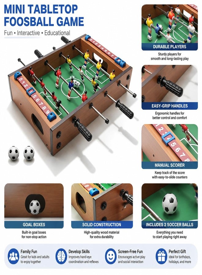 Saycker Table Foosball, Mini Football Table Soccer Tabletops Wood Football Table Top w/Footballs, Game Accessories for Adults Family Night Parties Entertainment - Image 5