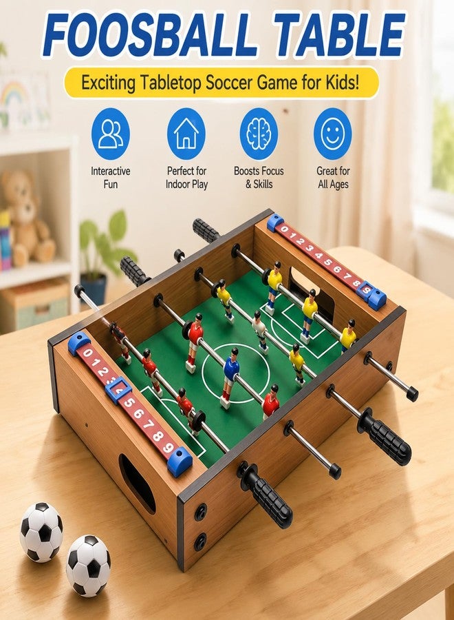 Saycker Table Foosball, Mini Football Table Soccer Tabletops Wood Football Table Top w/Footballs, Game Accessories for Adults Family Night Parties Entertainment - Image 3