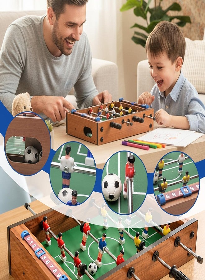 Saycker Table Foosball, Mini Football Table Soccer Tabletops Wood Football Table Top w/Footballs, Game Accessories for Adults Family Night Parties Entertainment - Image 4