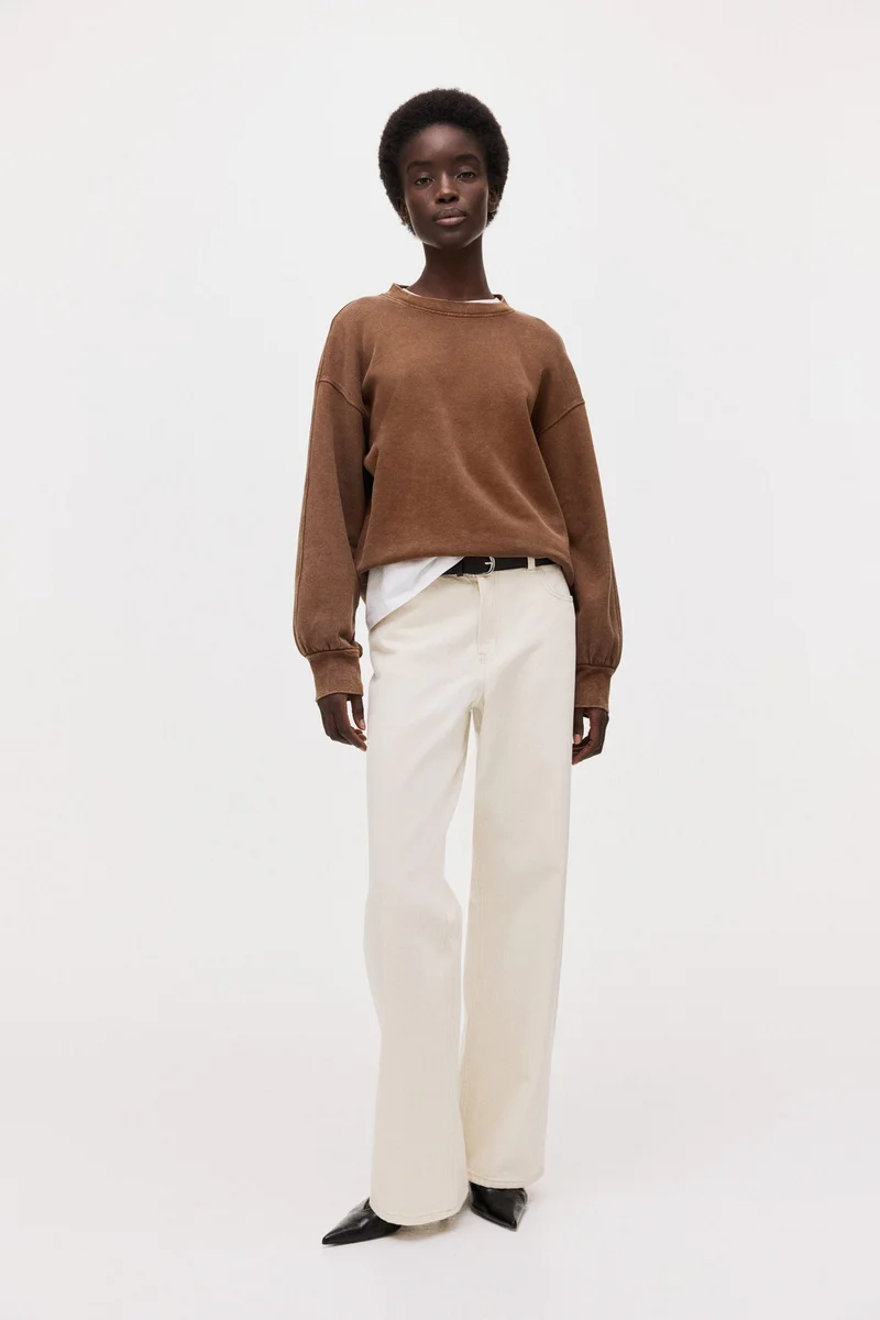 اتش اند ام سويت شيرت من خامة بتصميم مكحوت