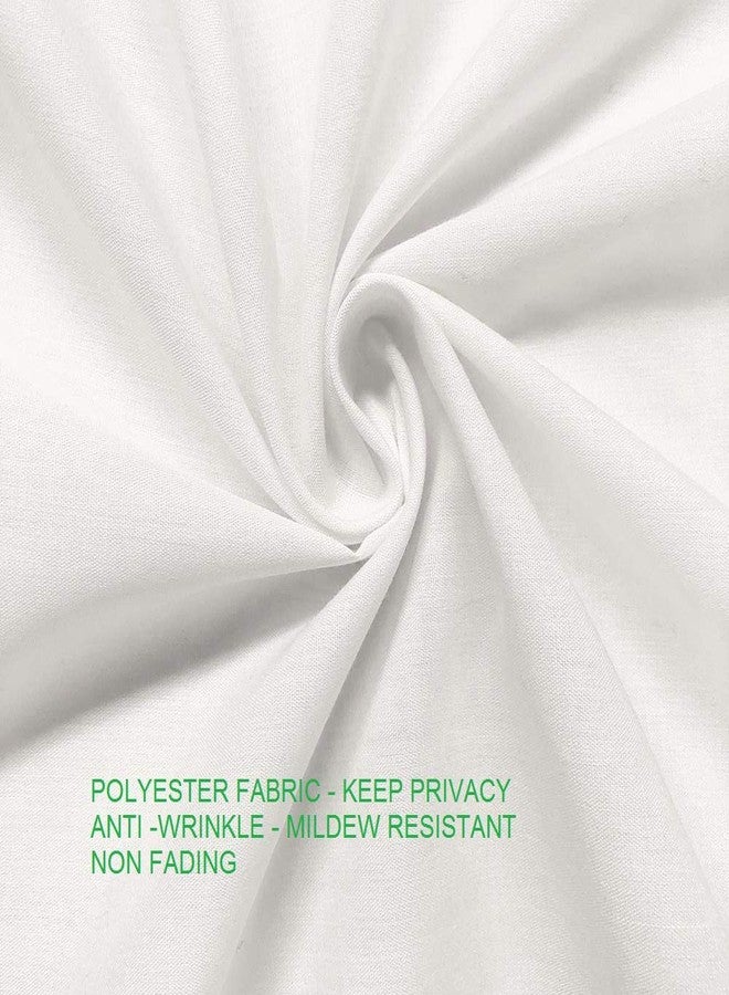 spring Home Ruffled White Fabric Shower Curtain - Image 5