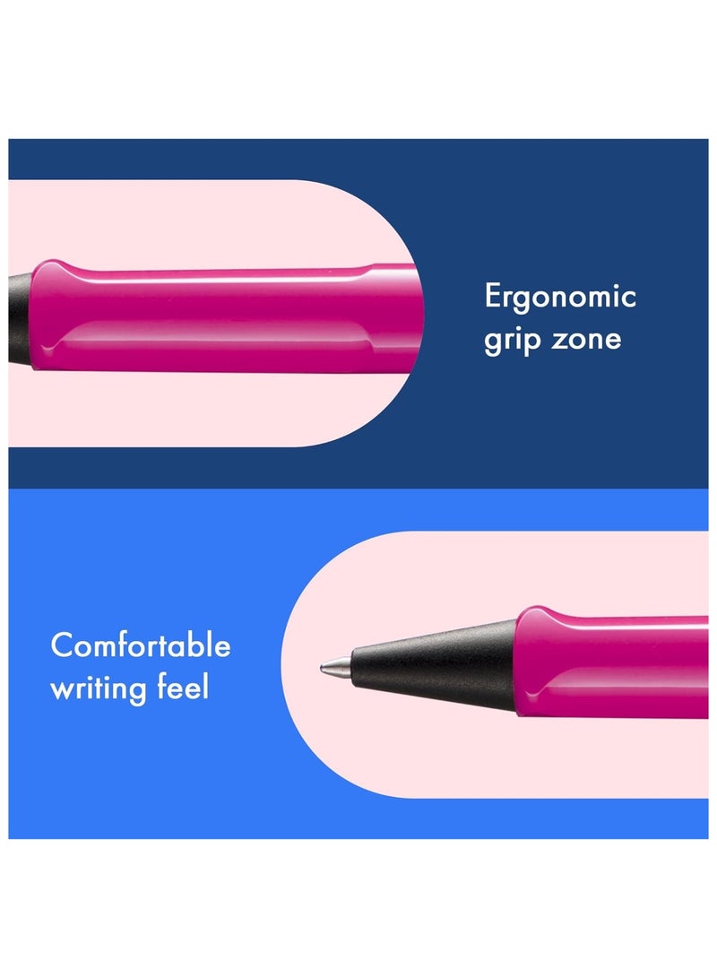 LAMY Safari Ballpoint Pen Medium Tip Black Ink Pink Barrel - Image 4