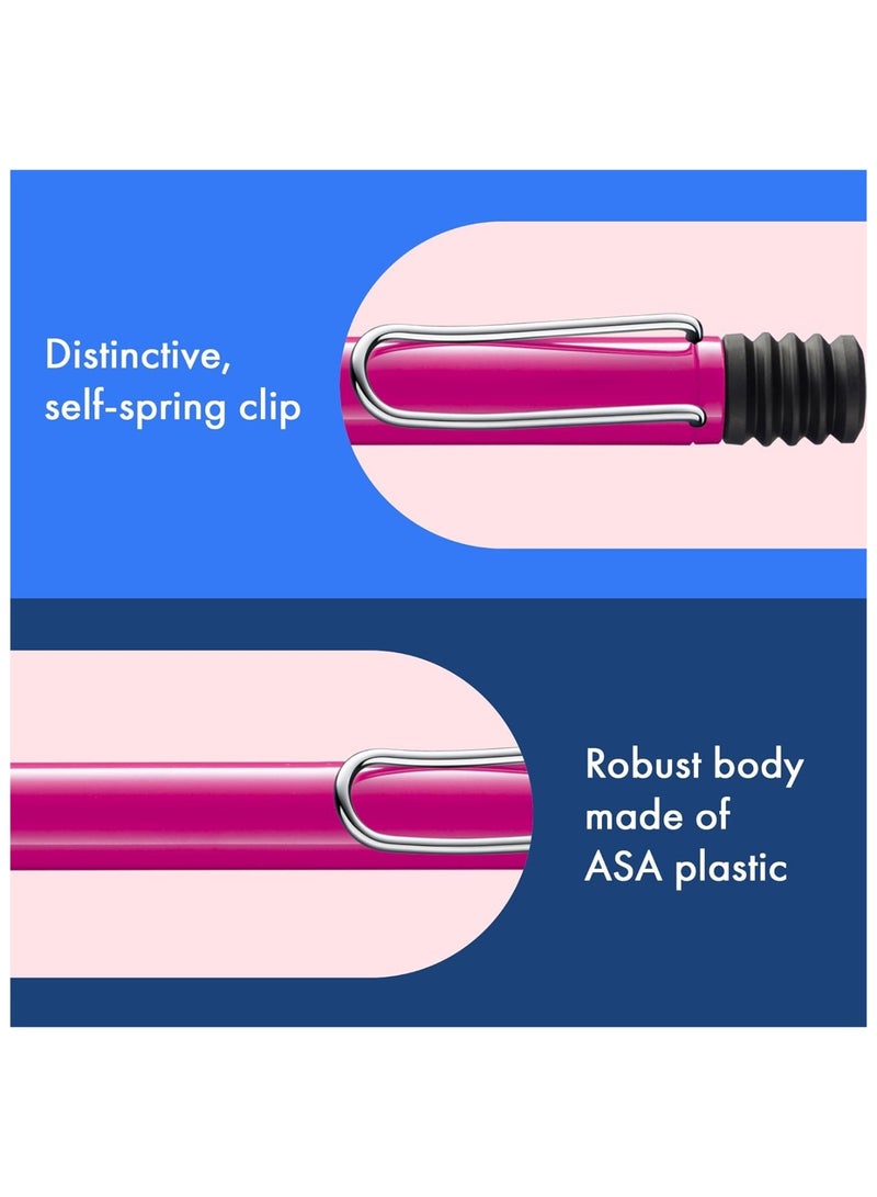LAMY Safari Ballpoint Pen Medium Tip Black Ink Pink Barrel - Image 5