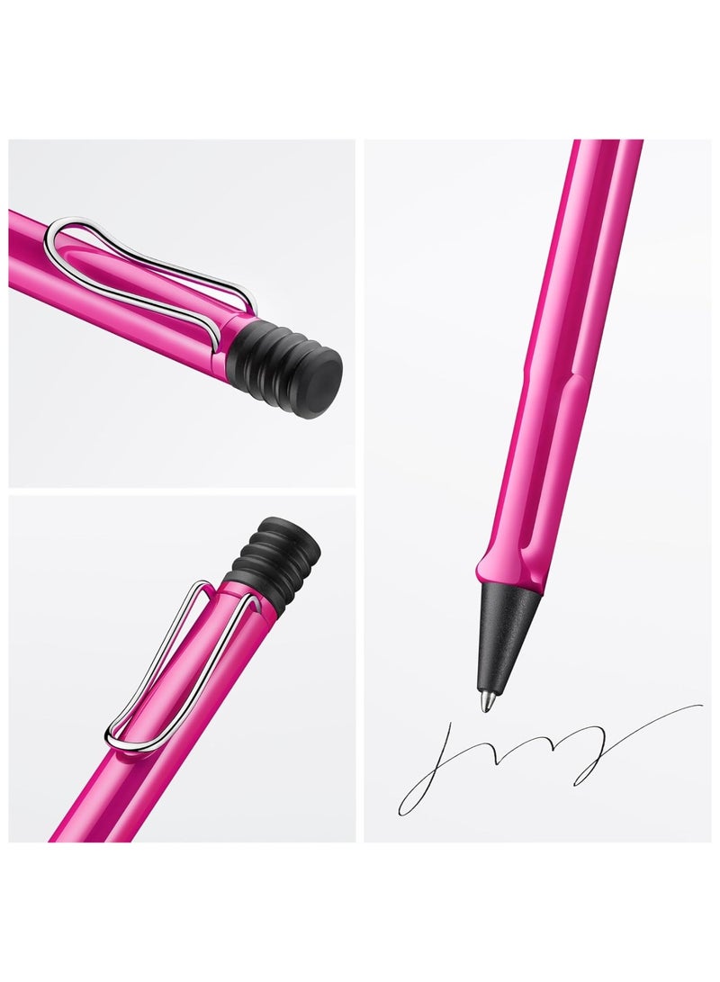 LAMY Safari Ballpoint Pen Medium Tip Black Ink Pink Barrel - Image 2