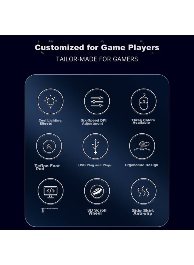 Hp G260 Wired Gaming Mouse Rgb Light Ergonomic Design For Office Laptop Desktop Usb Universal Chicken Eating Cs Eternal Interstitial Lol Moonlight White - Image 2