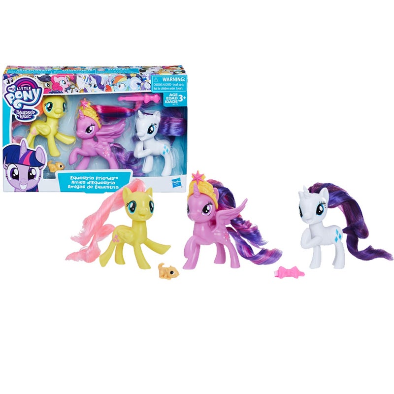 My Little Pony Toy Twilight Sparkle, Rarity & Fluttershy 3-Pack, Intro to Friendship is Magic, Ages 3 and Up - Image 1