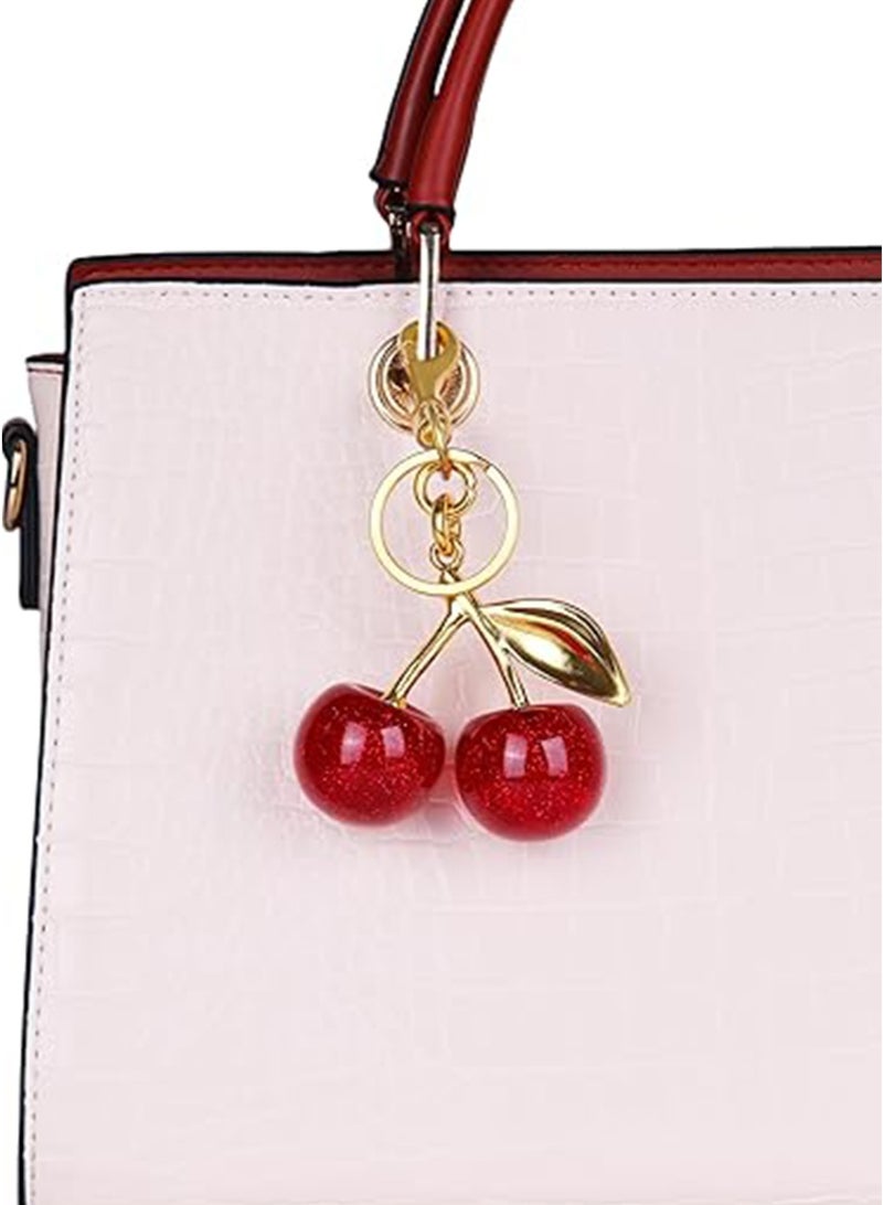 2PCS كيس الكرز سحر الكرز لطيف اكسسوارات الذهب قفل محفظة لامعة سحر للنساء - Image 5