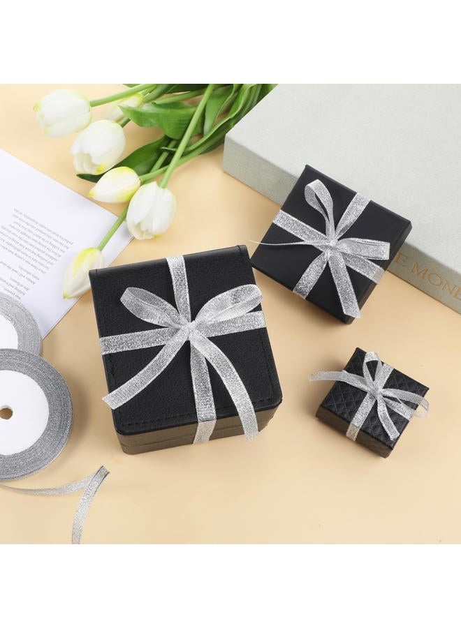 Exircy 3/8 Inch Silver Glitter Ribbon 50yard (2rolls) Sparkly Metallic Fabric Ribbons Silver Organza Shimmer Sheer Ribbon for Gifts DIY Party Wrapping Wedding Decoration and Crafts - Image 5