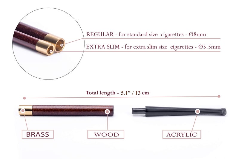 Dr Watson Dr. Watson - 5.1" Wooden Cigarette Holder, fits Regular Cigarettes, Smooth Finish, Classic Look, Hand Crafted - Image 3