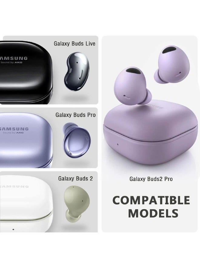 اليشمك جراب Samsung Galaxy Buds2 Pro / Buds Pro / Buds Live / Buds 2 مع قفل أمان وغطاء من ألياف الكربون وغطاء واقٍ مقاوم للصدمات شديد التحمل مع حلقة تثبيت لسماعات Samsung Galaxy (أسود) - Image 3