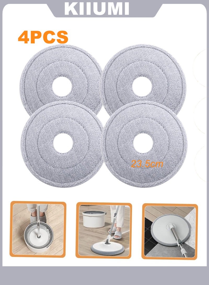 KIIUMI Mop Replacement Heads – Compatible with Most Spin Mops, Machine Washable, High Absorption Microfiber Pads, 4-Pack - Image 1