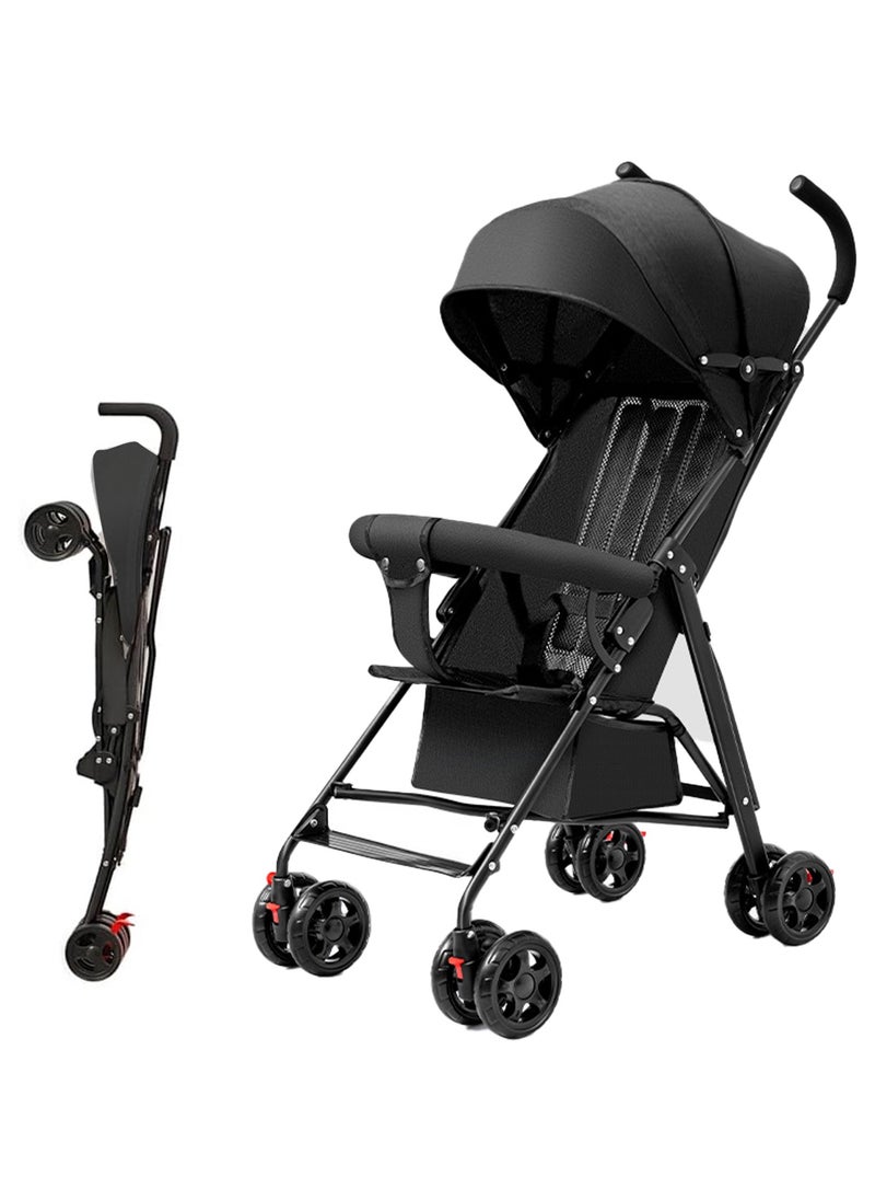 Jorunb Baby Stroller,Lightweight Toddler Travel Stroller,Ultra Compact Stroller for Airplane,Newborn Stroller with Cup holder,Back rope,Mommy bag,Mosquito net,Storage basket,Rain cover and Cotton pad  - Image 1
