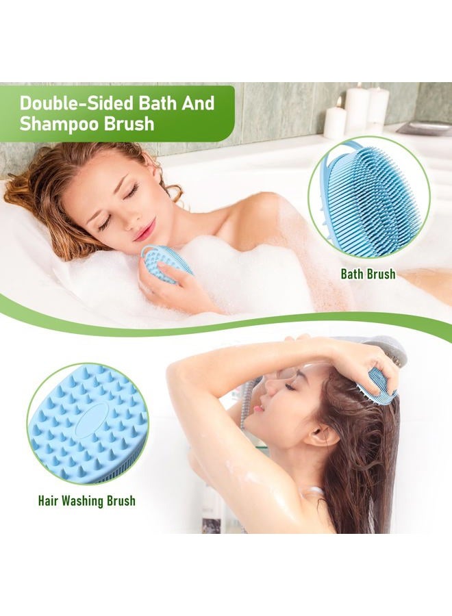 Fanwer 27.5” Back Bath Brush Long Handle for Shower and Silicone Body Scrubber, Shower Back Scrubber with Curved Handle for Elderly, Disabled, Limited Mobility, Post-Surgery, Frozen Shoulder - Image 5
