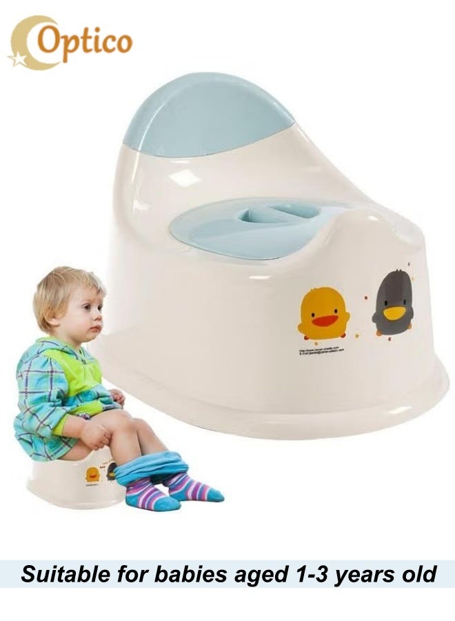 Optico Baby Potty Seat Anti-Slip Function Baby Potty, Potty Trainer with Lid, Toddler Potty Seat Toddler Kids Potty Chair with Back Support, Portable Kids' Travel Potty Toilet Indoor & Outdoor for 1-3 Years Old Babies - Image 1