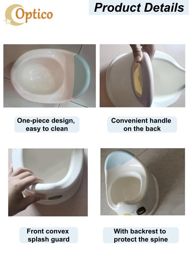 Optico Baby Potty Seat Anti-Slip Function Baby Potty, Potty Trainer with Lid, Toddler Potty Seat Toddler Kids Potty Chair with Back Support, Portable Kids' Travel Potty Toilet Indoor & Outdoor for 1-3 Years Old Babies - Image 3