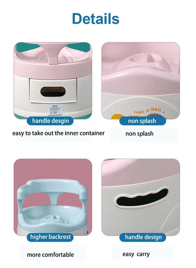 Generic Baby Potty Seat Anti-Slip Function Baby Potty, Potty Trainer with Lid, Toddler Potty Seat Toddler Kids Potty Chair with High Back Support, Portable Kids' Travel Potty Toilet Indoor &Outdoor  - Image 3