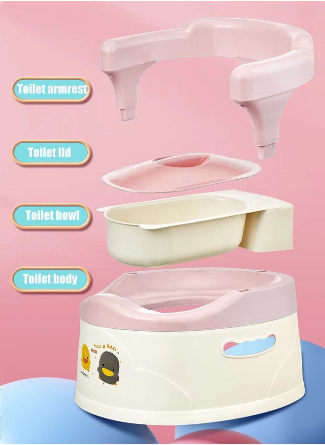 Generic Baby Potty Seat Anti-Slip Function Baby Potty, Potty Trainer with Lid, Toddler Potty Seat Toddler Kids Potty Chair with High Back Support, Portable Kids' Travel Potty Toilet Indoor &Outdoor  - Image 4