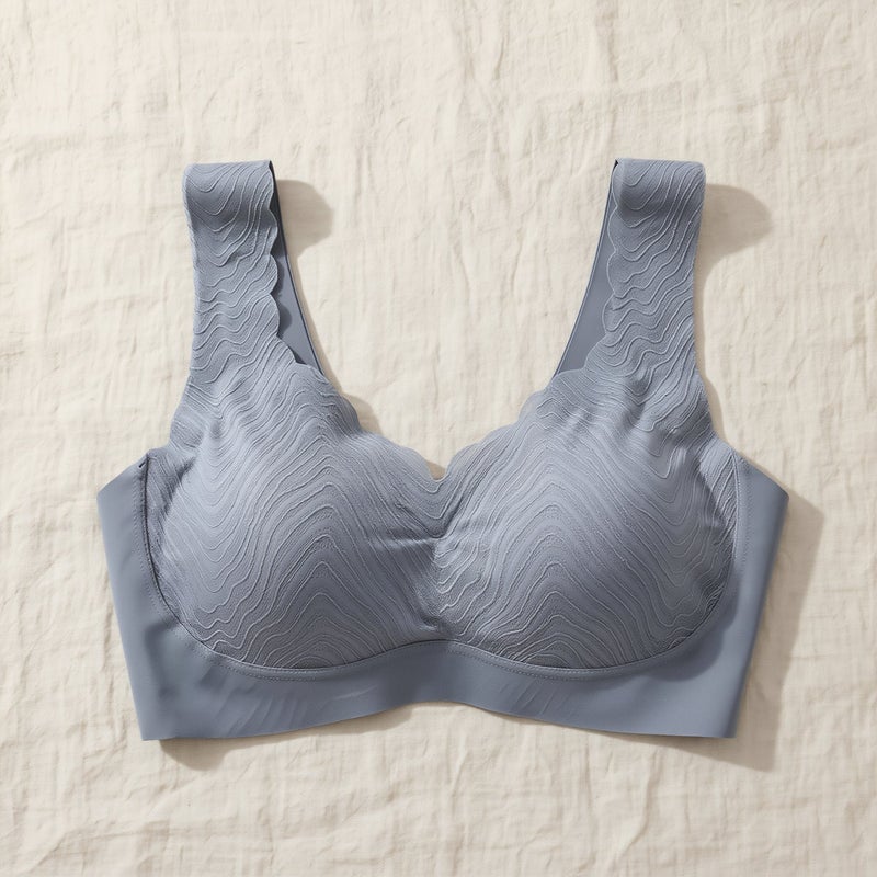 Sport Bra for Women Seamless Wireless Yoga Lounge Sleep Light Support Gray S 32 - Image 4