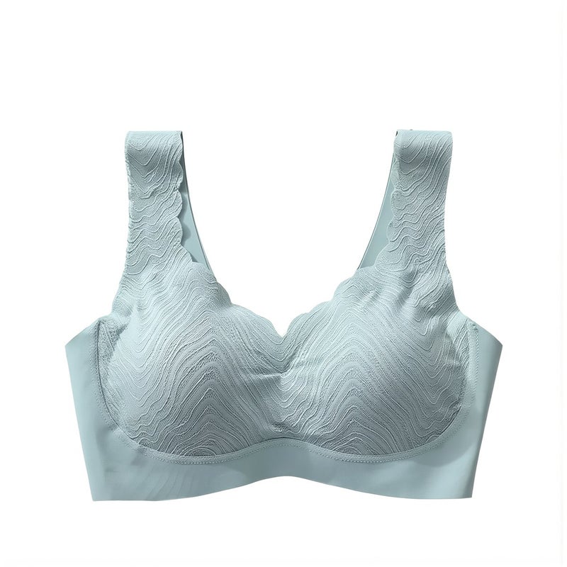 Sport Bra for Women Seamless Wireless Yoga Lounge Sleep Light Support Gray S 32 - Image 2