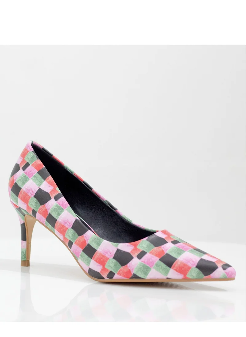 LAMARAPARIS Banu 7cm heel multi colored pointy court pink