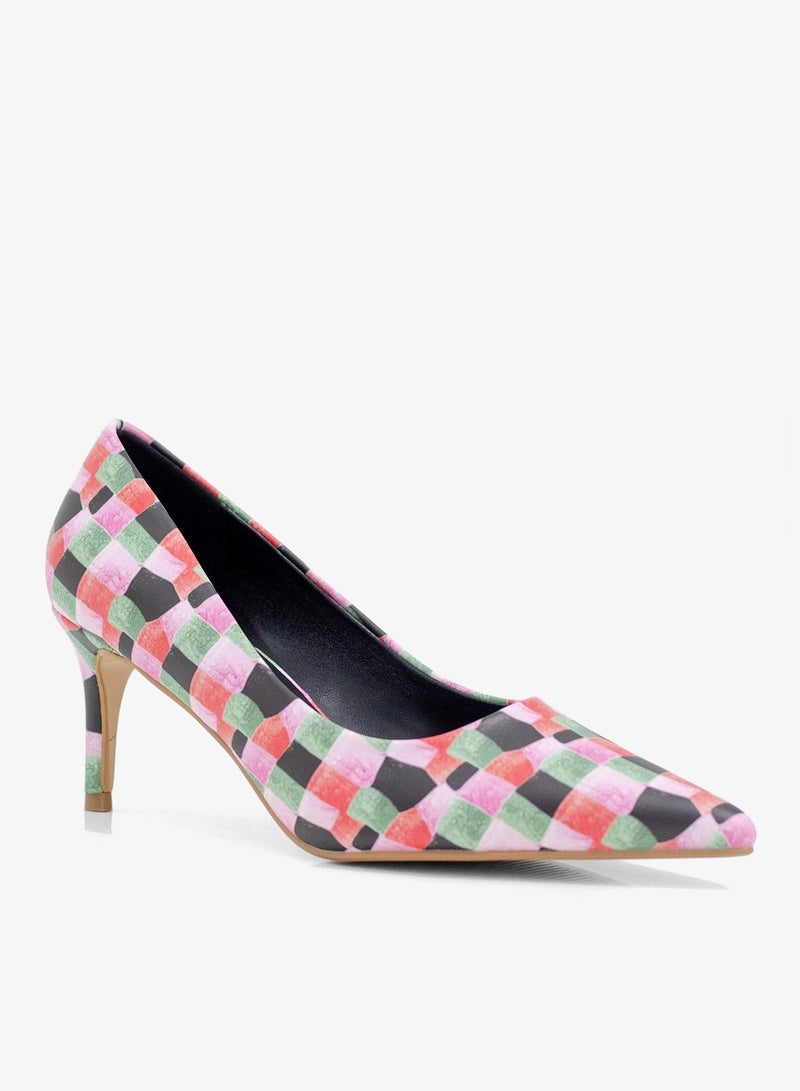 LAMARAPARIS Banu 7cm heel multi colored pointy court pink - Image 1