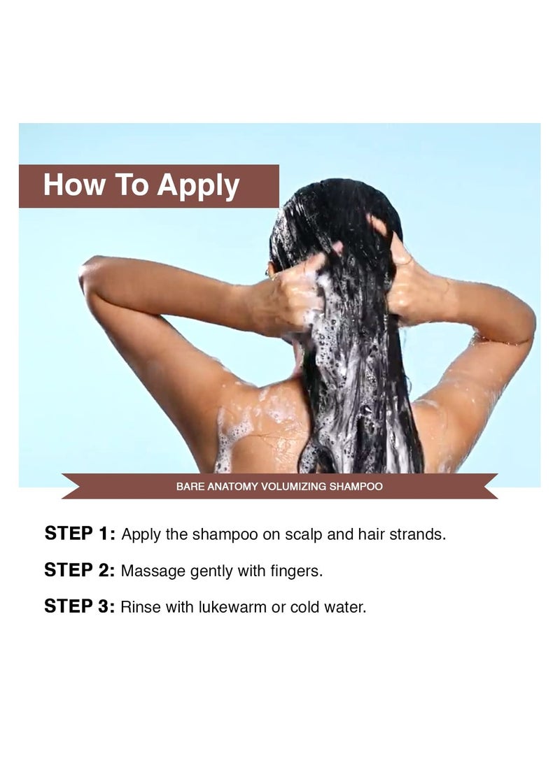 BARE ANATOMY Bare Anatomy Volumizing Shampoo Voluminous Hair Upto 24 Hours Powered By Peptides and Rich Milk Protein Strong and Bouncy Hair Volume Shampoo For Thin and Flat Hair For Unisex 250ml  - Image 5