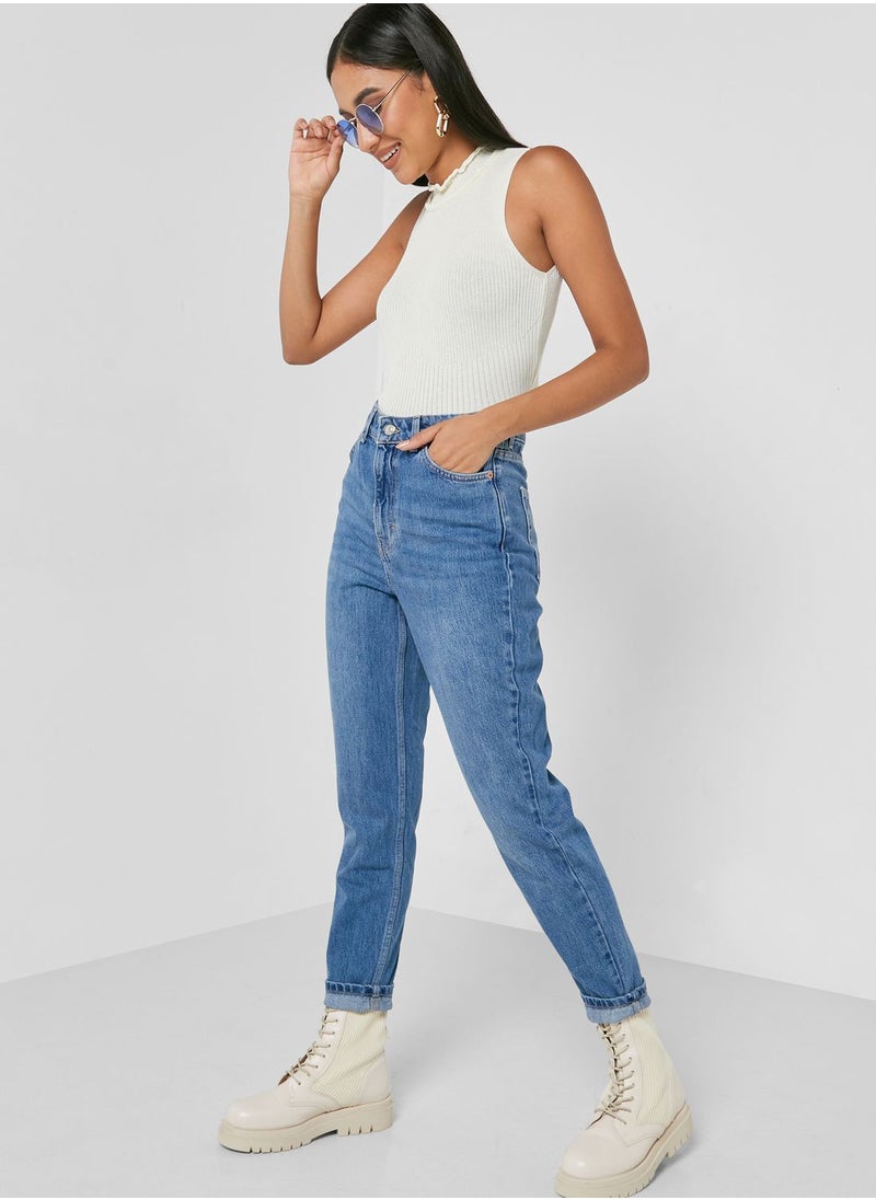 TOPSHOP - High Waist Mom Jeans - Image 1