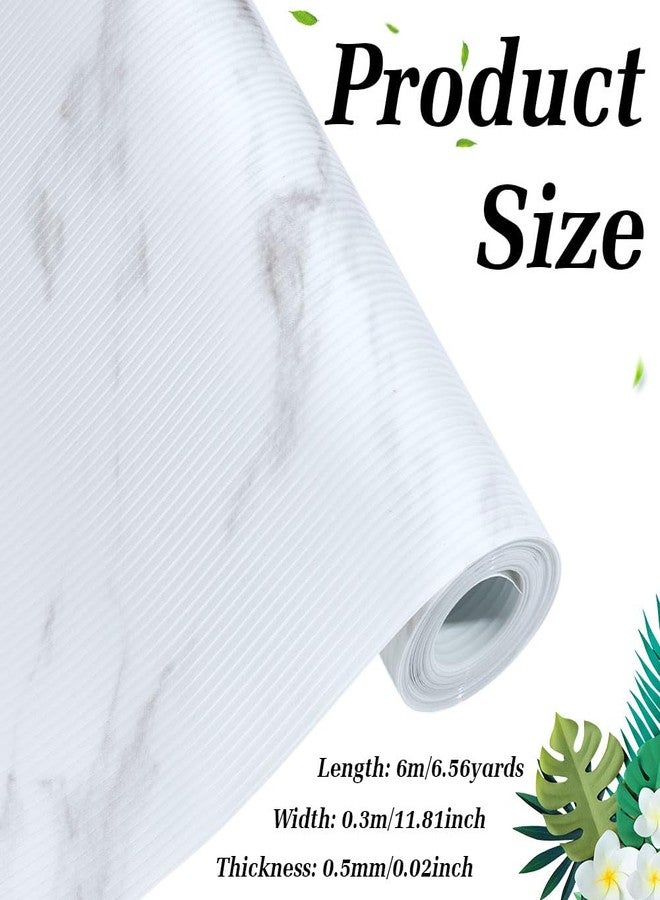 MAYJOYDIY White Marble Non-Slip Kitchen Cabinet Liners, 11.8 Inch x 20 Ft Waterproof Kitchen Cupboard Liner Oil-Proof Drawer Mats for Dresser Shelves Cupboard Cabinets Kitchenware Tableware - Image 2