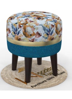 Wooden Twist Wooden Twist Flank Puffy Ottoman Stool For Living Room  - Image 3