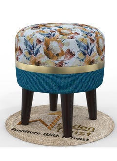 Wooden Twist Wooden Twist Flank Puffy Ottoman Stool For Living Room  - Image 2