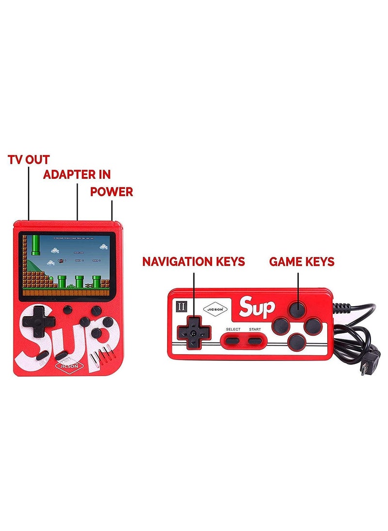 Generic - Handheld Gaming Console Video Game Box with Double Remote 400 Retro Games with Television Support | sup Gaming Box for Kids | 3 Inch LED Screen - Image 1