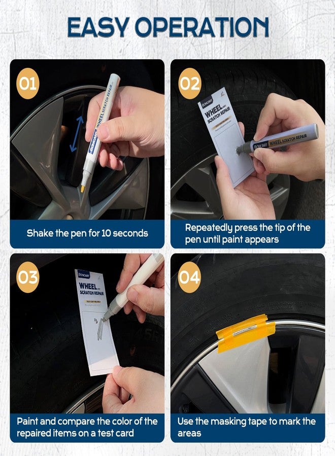 Boncart Wheel Scratch Repair Kit, Rim Touch Up Paint, Rim Paint Wheel Paint Pen, Silver Rim Repair Kit for Curb Rash, Metal Paint for Car Wheel Scratch Quick Repair（Silver） - Image 5