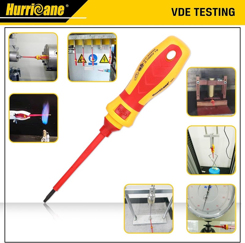 Hurricane Upgrade 1000V Insulated Electrician Screwdriver Set, All-in-One Premium Professional 15-Pieces CR-V Magnetic Square Phillips Slotted Pozi Torx Screwdriver - Image 3