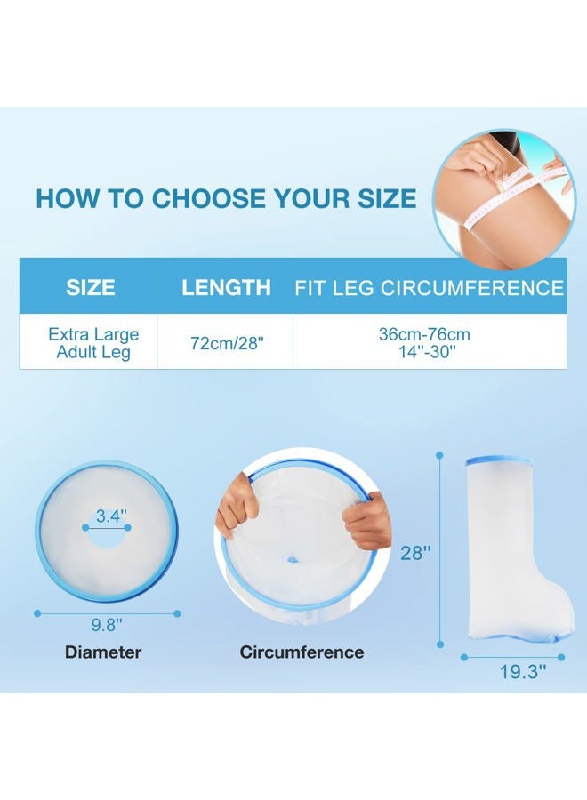 Qinaoco Waterproof Extra Wide Leg Cast Cover for Shower Adults, Extra Large Leg Shower Cover with Non-Slip Bottom, Watertight Foot Protector for Plus Size Adults Surgery Shower Boot - Image 5
