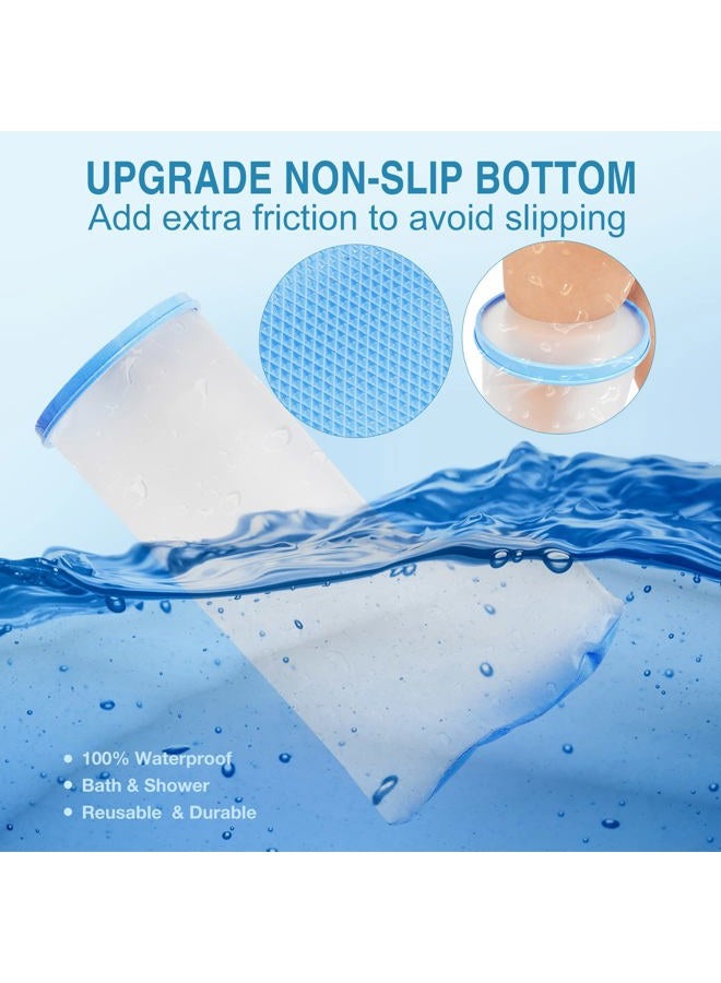 Qinaoco Waterproof Extra Wide Leg Cast Cover for Shower Adults, Extra Large Leg Shower Cover with Non-Slip Bottom, Watertight Foot Protector for Plus Size Adults Surgery Shower Boot - Image 2