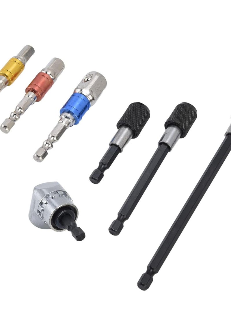 GGOOT Impact Power Hand Tools Drill Adapter Kit Drill Adapter Kit Hand Tools Hardware 7Pcs Impact Quality Electric Hand Tools 1/4-Inch Socket Hex Shank Extension Rod Drill Adapter - Image 2