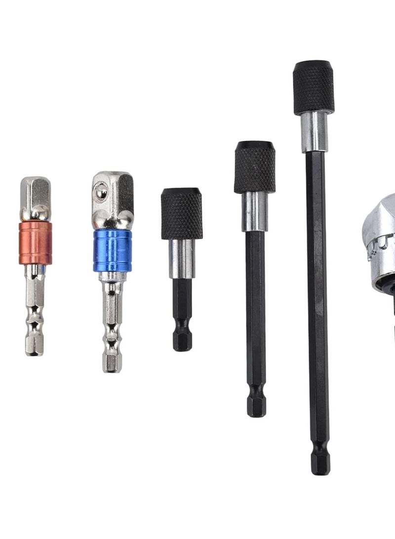GGOOT Impact Power Hand Tools Drill Adapter Kit Drill Adapter Kit Hand Tools Hardware 7Pcs Impact Quality Electric Hand Tools 1/4-Inch Socket Hex Shank Extension Rod Drill Adapter - Image 3