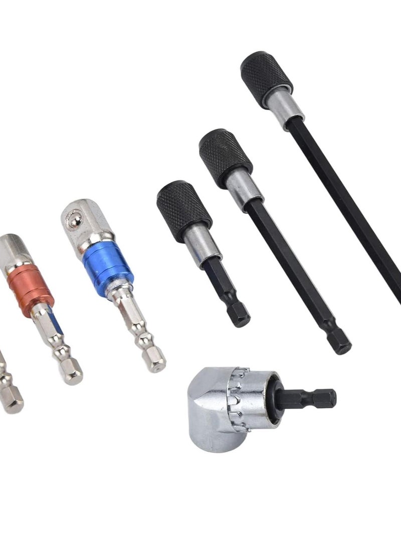 GGOOT Impact Power Hand Tools Drill Adapter Kit Drill Adapter Kit Hand Tools Hardware 7Pcs Impact Quality Electric Hand Tools 1/4-Inch Socket Hex Shank Extension Rod Drill Adapter - Image 1