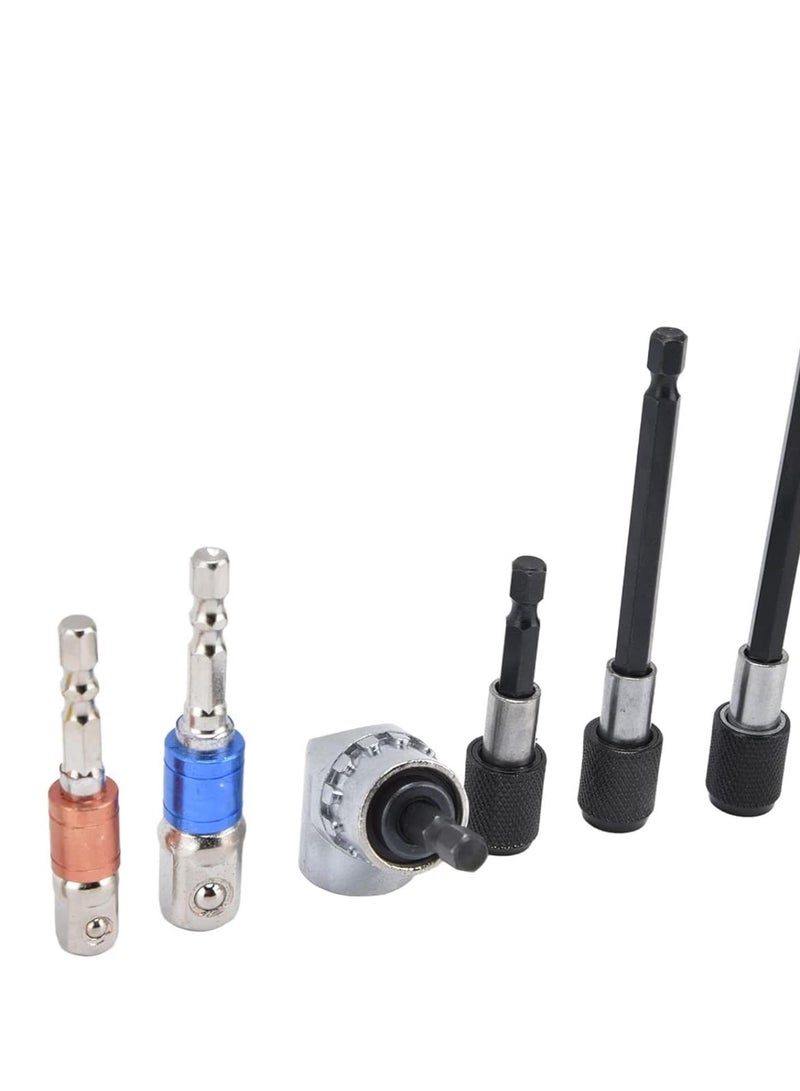 GGOOT Impact Power Hand Tools Drill Adapter Kit Drill Adapter Kit Hand Tools Hardware 7Pcs Impact Quality Electric Hand Tools 1/4-Inch Socket Hex Shank Extension Rod Drill Adapter - Image 5