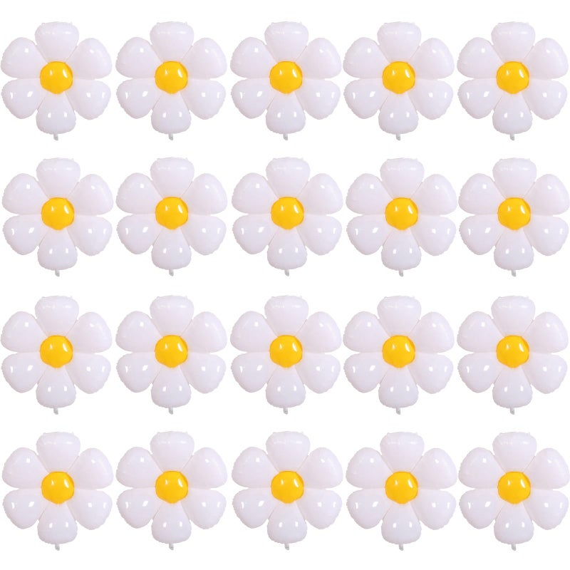 BIEUFBJI 20 Pieces Daisy Balloons, Daisy Balloons, for Daisy Birthday Decorations, Baby Shower, Wedding, Baby Shower - Image 1