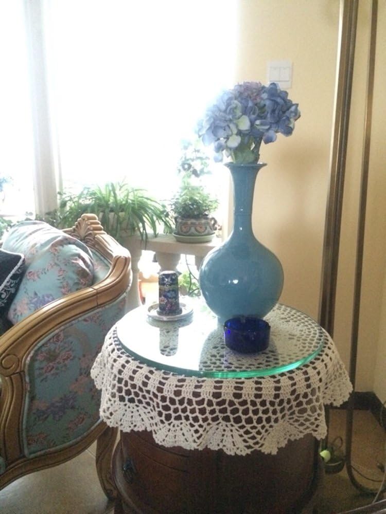Laivigo New Handmade Crochet Cotton Lace Round Table Cloth Doilies Doily22 inchWhite - Image 4