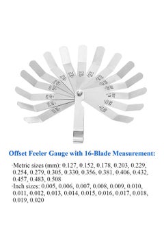 KASTWAVE 2Pcs Feeler Gauge with 32-Blade and Offset Feeler Gauge with 16-Blade, Gauge Dual Marked Metric and Imperial Gap Measuring Tool  - Image 3