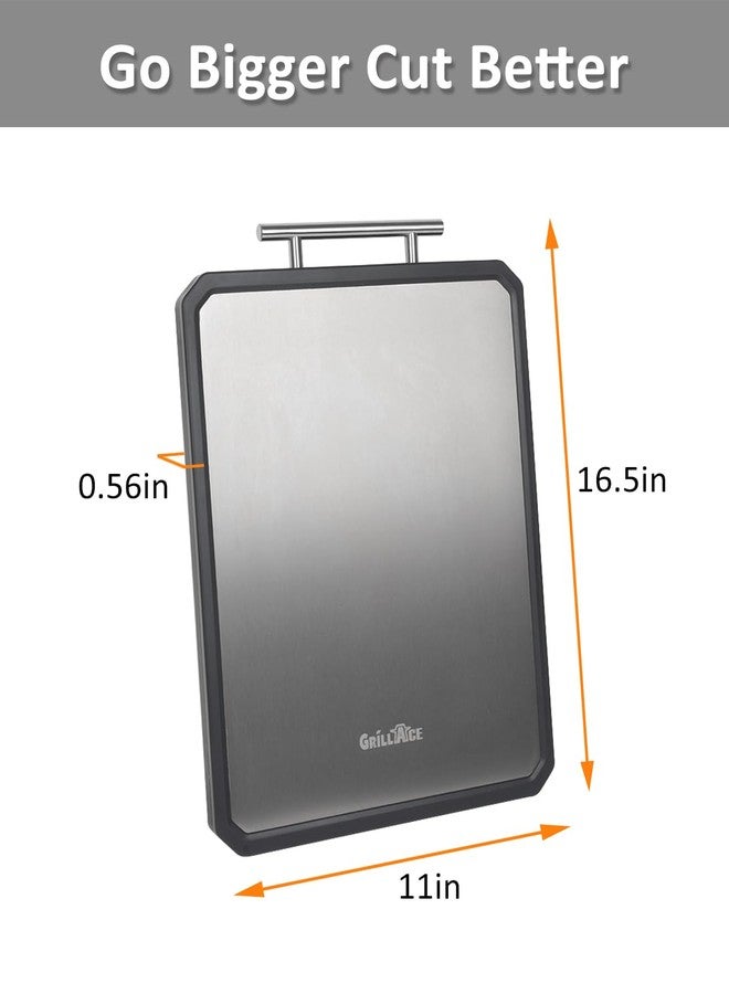 GrillAce Titanium Cutting Boards for Kitchen Double Sided Food Grade Non Toxic Chopping Board with Wheat Straw PP Non Slip and Dishwasher Safe for Meat Vegetables Fruits Large 16.3"×11" - Image 4