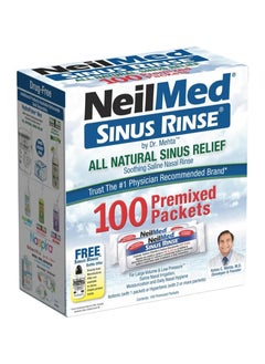 NeilMed The Original & Patented Sinus Rinse Kit, 100  Premixed Packets, 1 Kit  - Image 1
