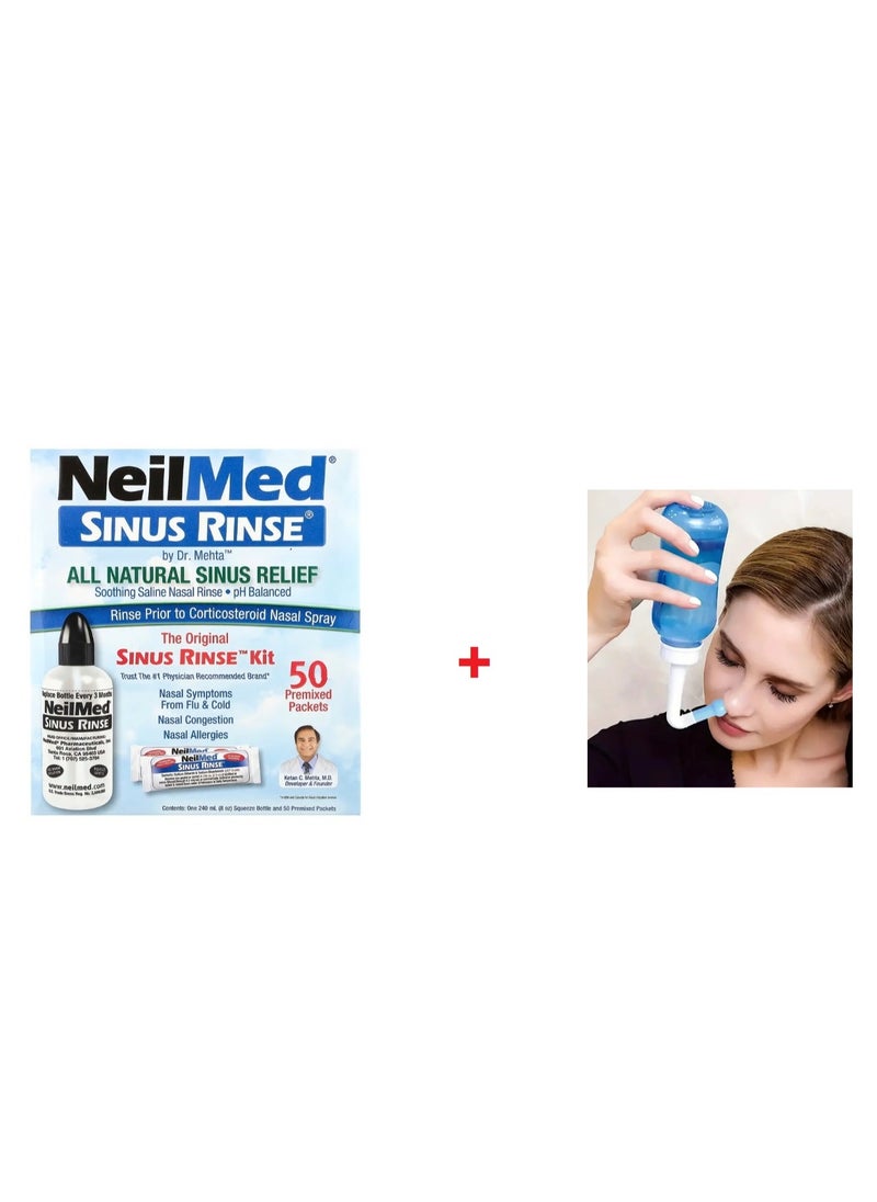 NeilMed - The Original & Patented Sinus Rinse Kit, 100  Premixed Packets, 1 Kit - Image 1