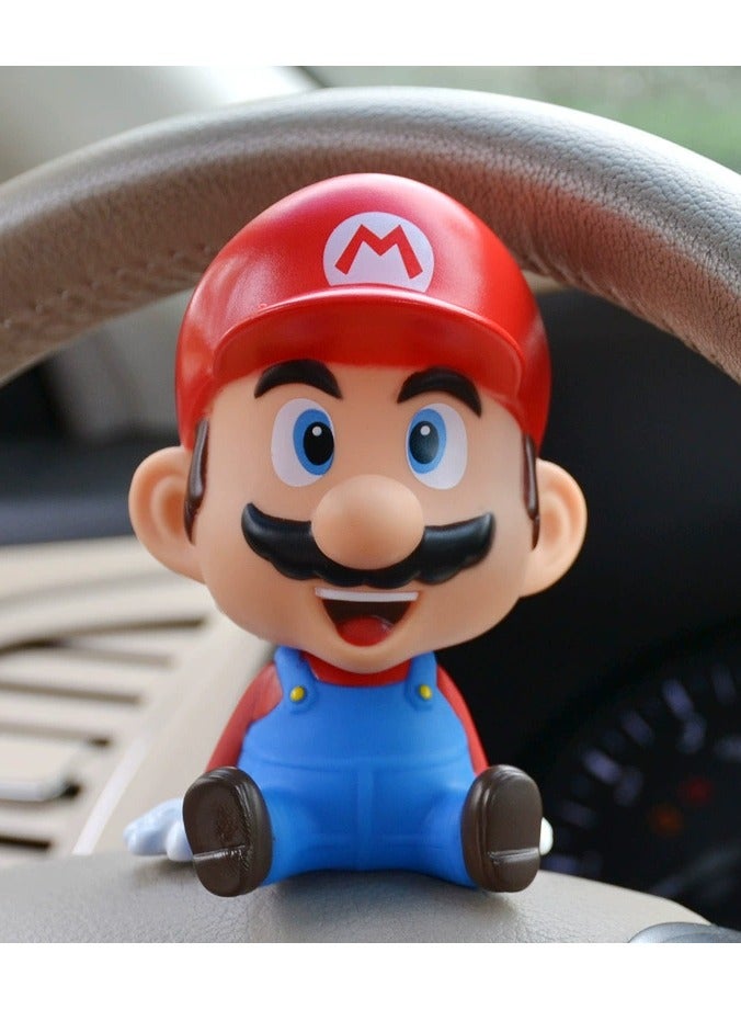 Mario Bobblehead With Base For Car Dashboard Decoration, Premium Polyresin Statues, Bobblehead Phone Bracket For Desktop Decorations/Collectibles,Mobile Phone Stand， Gifts For Fans, Friends - Image 2