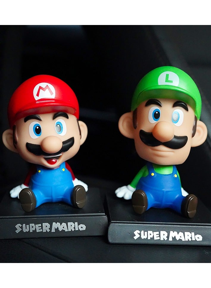 Mario Bobblehead With Base For Car Dashboard Decoration, Premium Polyresin Statues, Bobblehead Phone Bracket For Desktop Decorations/Collectibles,Mobile Phone Stand， Gifts For Fans, Friends - Image 3