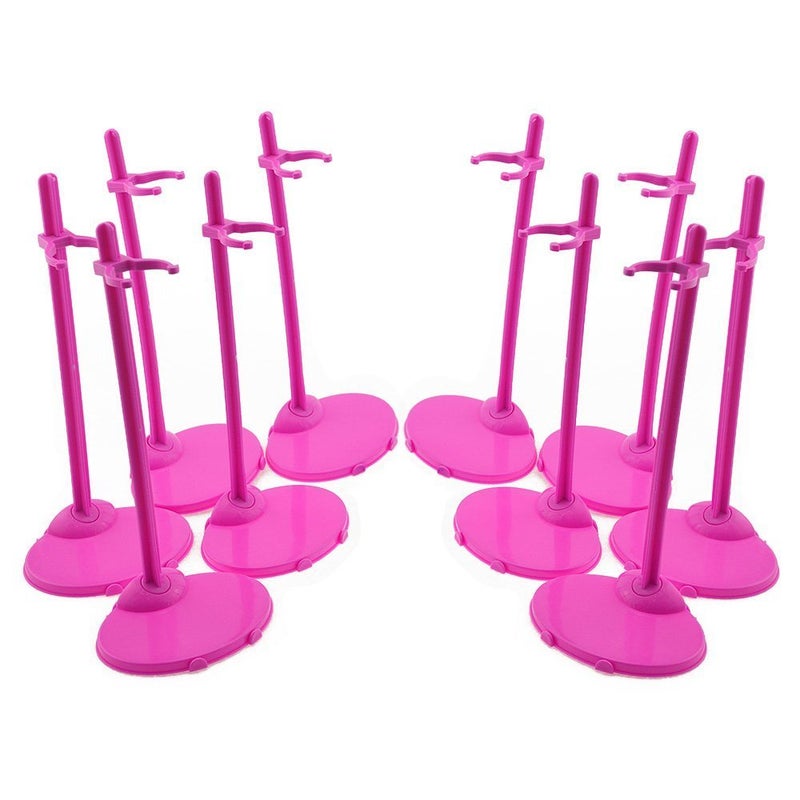 APOHALO 10 Pcs Doll Toy Stand Support for Dolls Prop up Mannequin Model Display HolderDolls Stands for 11 to 13 Dolland Action Figures Doll Accessories Rose Pink - Image 2