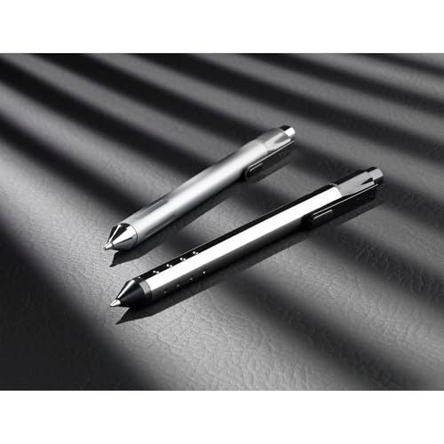 TUL® Fine Writing Solid Metal Barrel Ballpoint Pen With 2 Refills, Medium Point, 1.0 mm, Silver Barrel, Assorted Ink Colors - Image 4